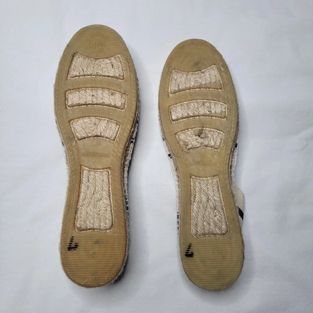 2 Espadrilles From Barcelona Artisanal Handmade Nautical Stripe Flats Size EU 40